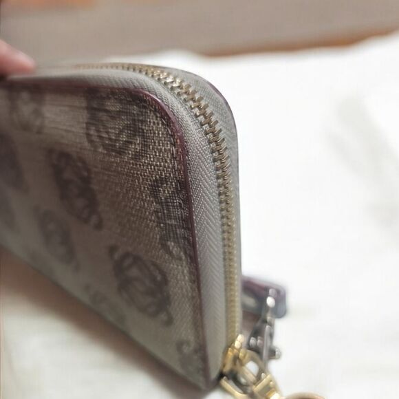 Loewe Monogram Zip Round Long Wallet Gray Marron in EUC with Dustbag Vintage - Picture 5 of 13